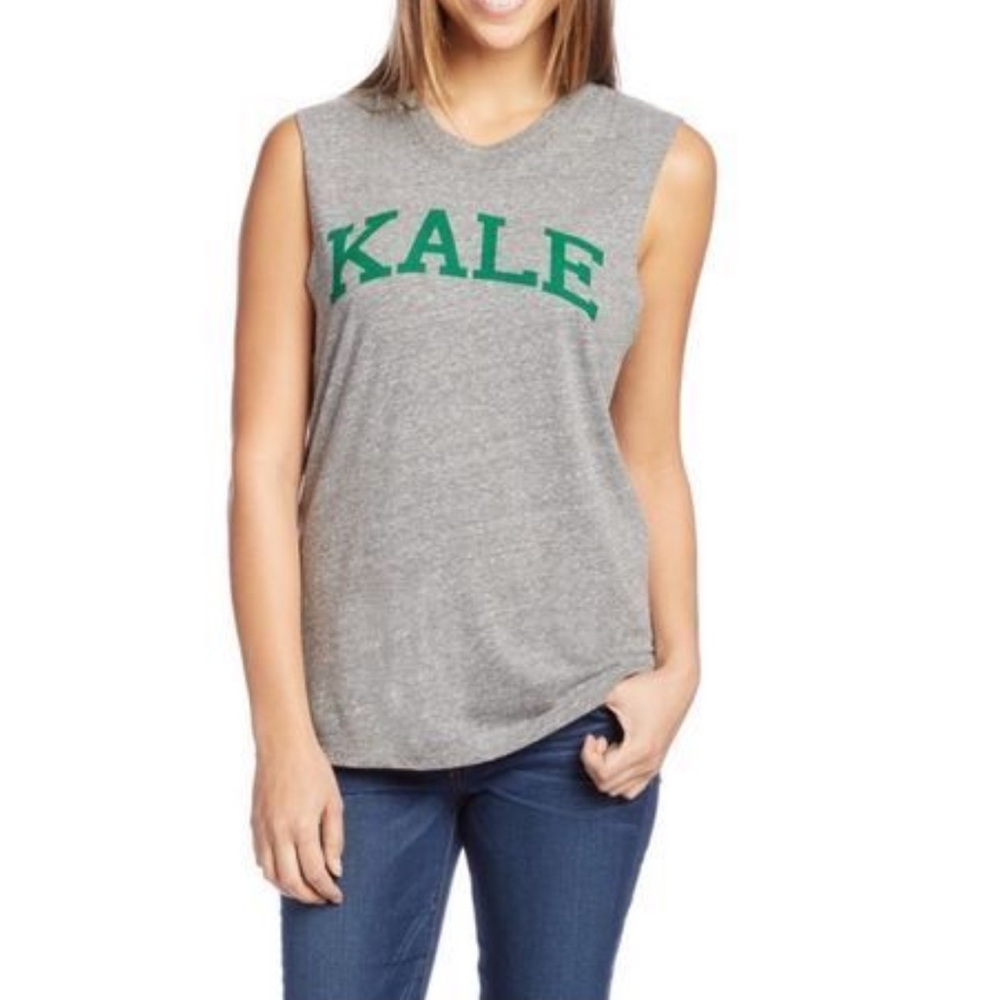 KALE Gray Muscle Tank Size S
